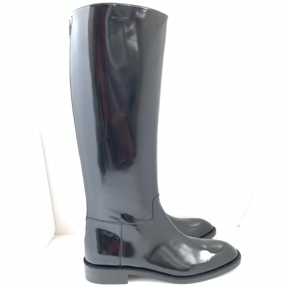SOLD Saint Laurent YSL Caval Riding Boots Back Zip - Picture 7 of 8